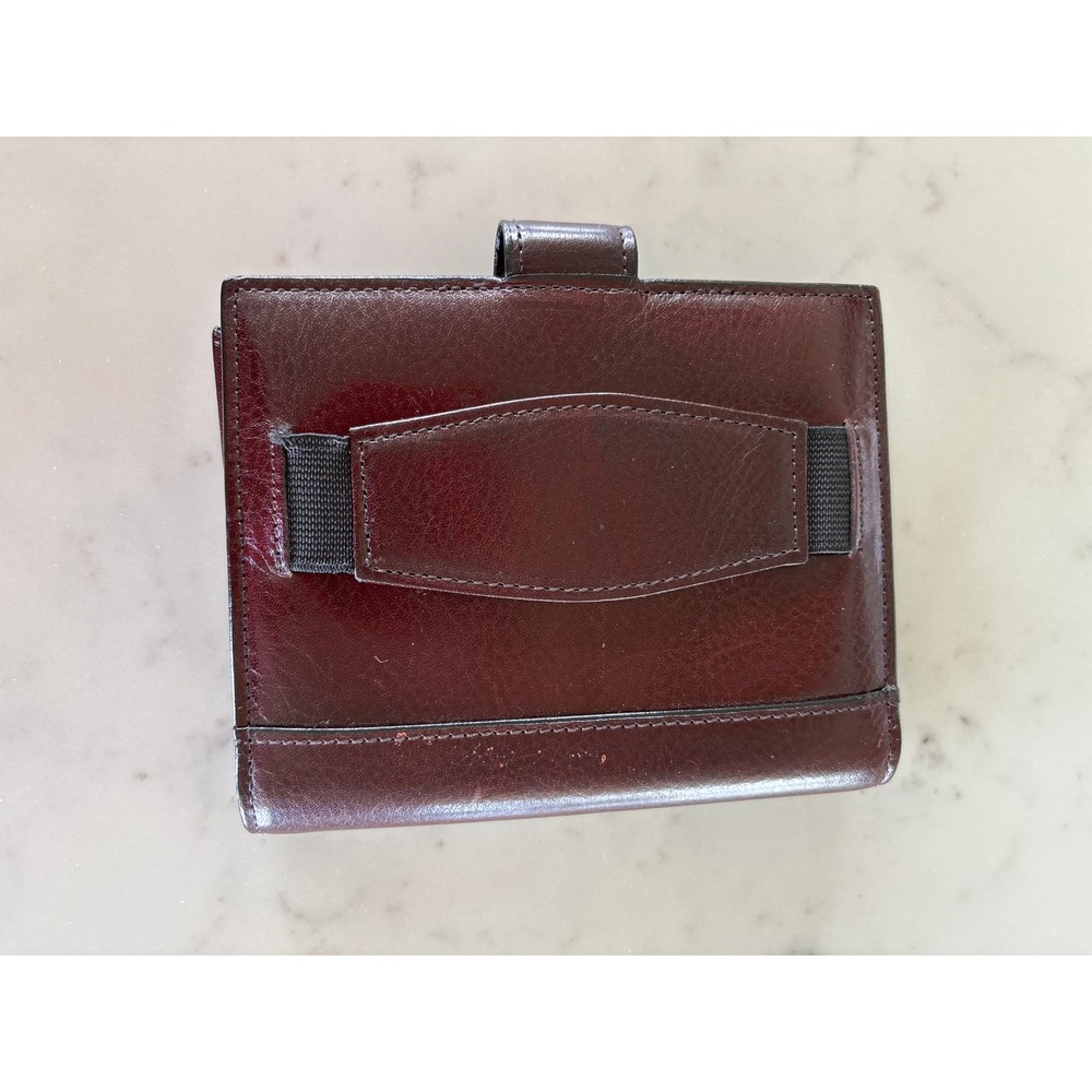 Tumi Mens Burgundy Leather Bifold Wallet with Tab Closure Mahogany Card Holder - Picture 7 of 9